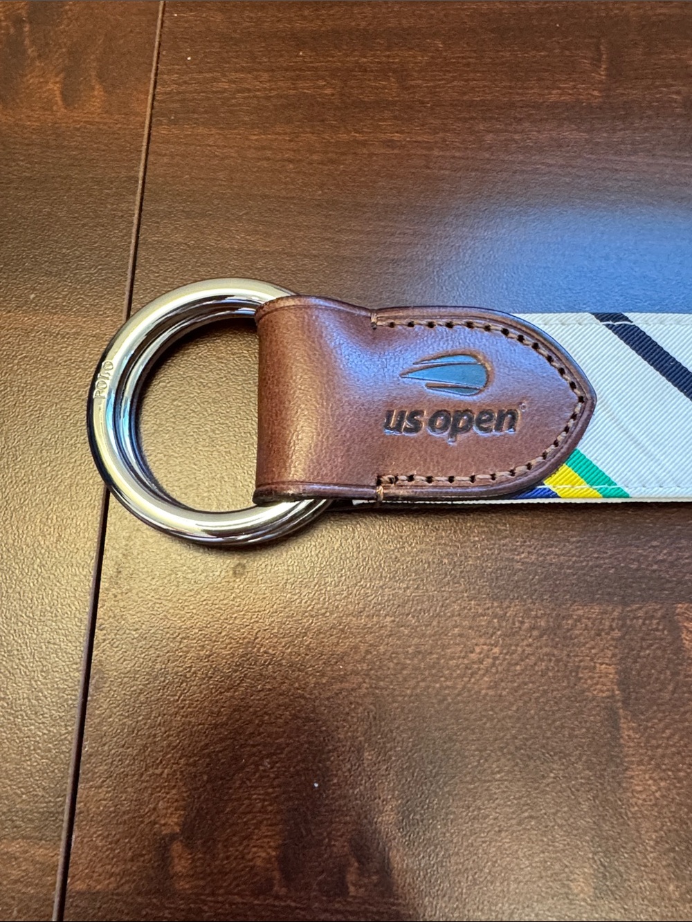 Brown Leather and Multicolor Strap Keyring